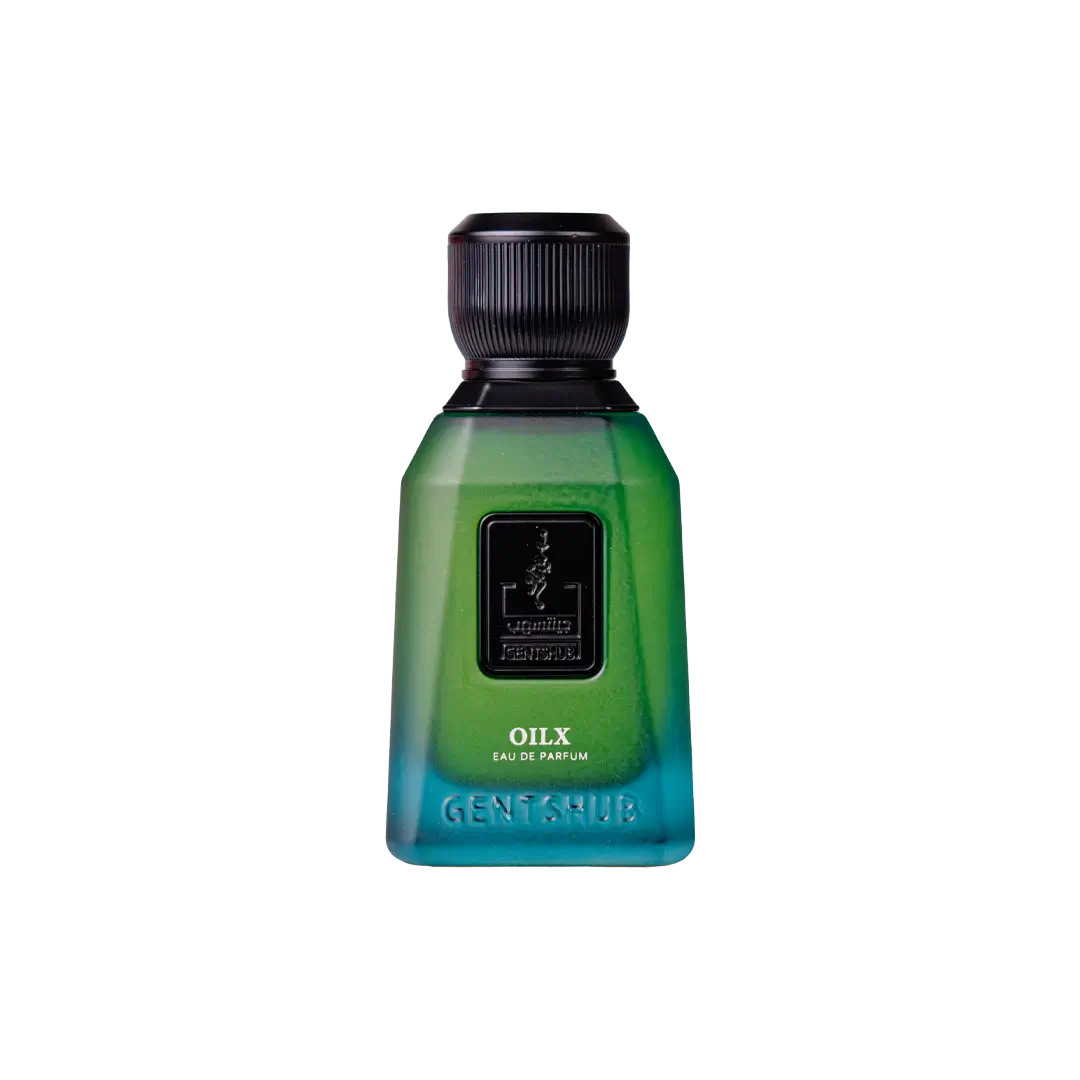 OIL X eau de parfum by Gentshub — front view of the bottle, buy online in Dubai UAE