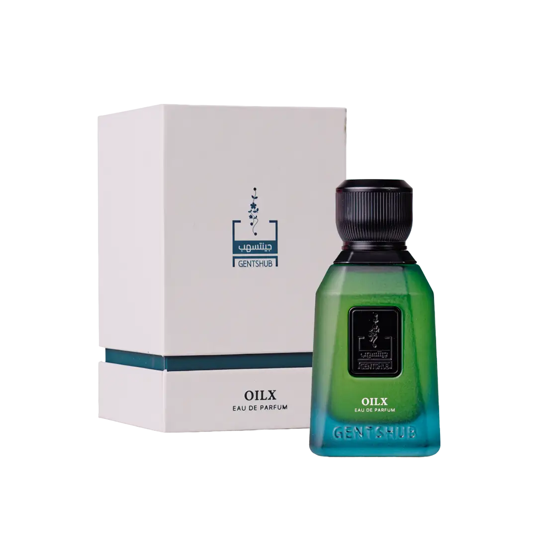 OIL X eau de parfum by Gentshub — front view of the bottle, buy online in Dubai UAE