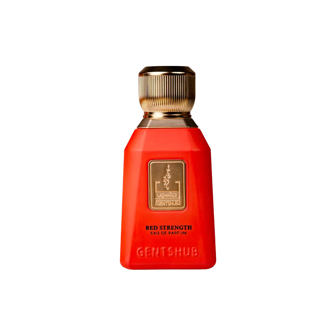 Red Strength 100ml eau de parfum by Gentshub — front view of the bottle, buy online in Dubai UAE