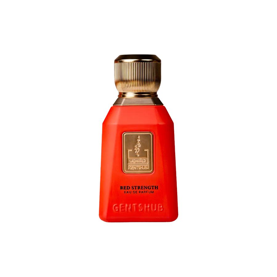 Red Strength 100ml eau de parfum by Gentshub — front view of the bottle, buy online in Dubai UAE